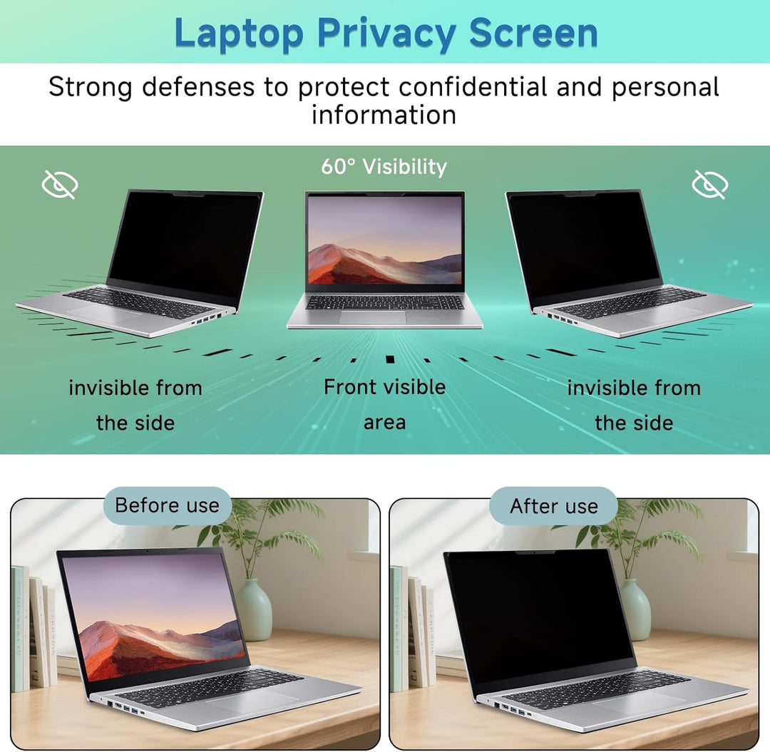 Magnetischer Laptop Blickschutzfolie 13.3 Zoll 16:10,Anti Blaulicht Blendschutz Blickschutzfolie Dis