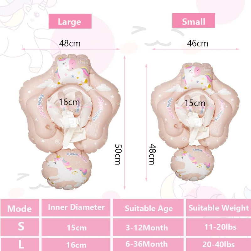 Vicloon Baby Schwimmring,Baby Float mit abnehmbarem Sonnendach,Niedliches rosa Pferdemuster Baby Sch