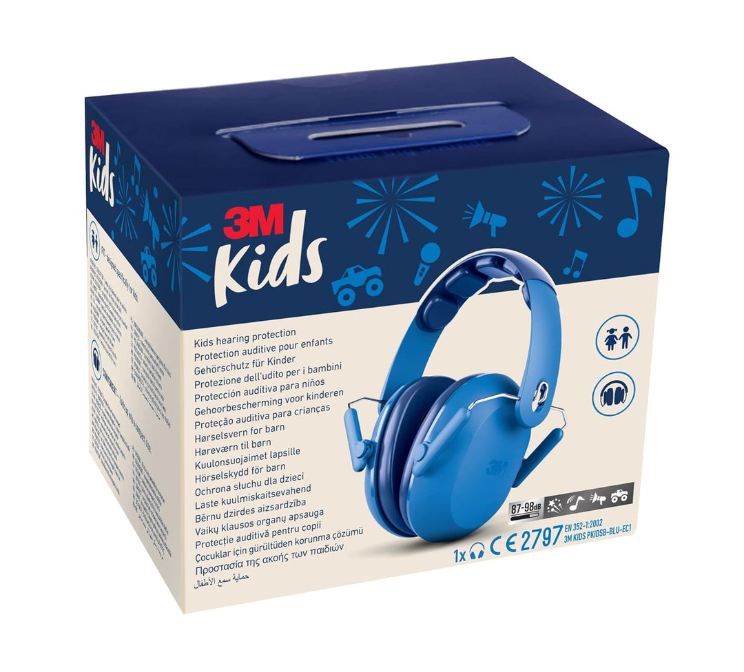 3M Gehörschutz für Kinder PKIDSB-BLU-E, blau (87-98 dB) Blau Single, Blau Single