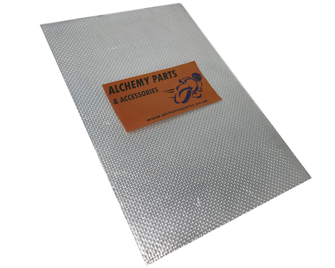 Alchemy Parts Hitzeschutz Blatt 100cm x 33cm - Selbstklebend Auspuff & Motor Aluminium - Reflektiere