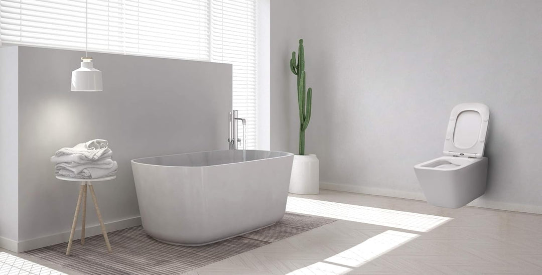 VBChome Hänge-WC Spülrandloses aus Keramik mit Toilettendeckel WC-Sitz aus Duroplast Absenkautomatik