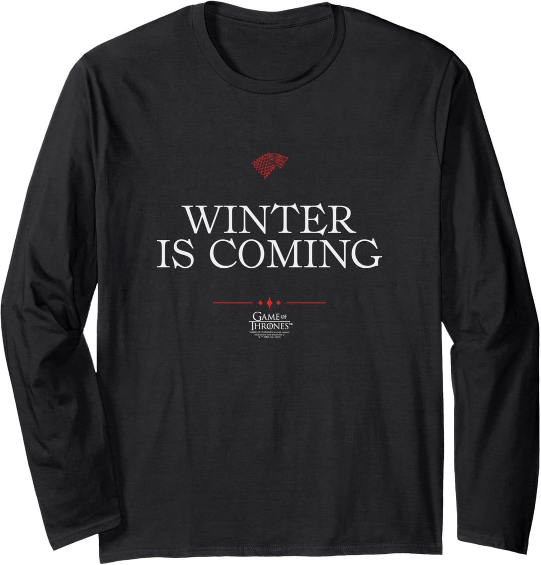 Game of Thrones Winter is Coming Text Langarmshirt