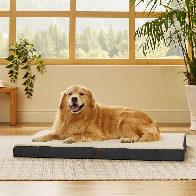 Bedsure orthopädisches Hundebett Grosse Hunde - 112x81x7.6cm Hundekissen flauschig Hundematte waschb