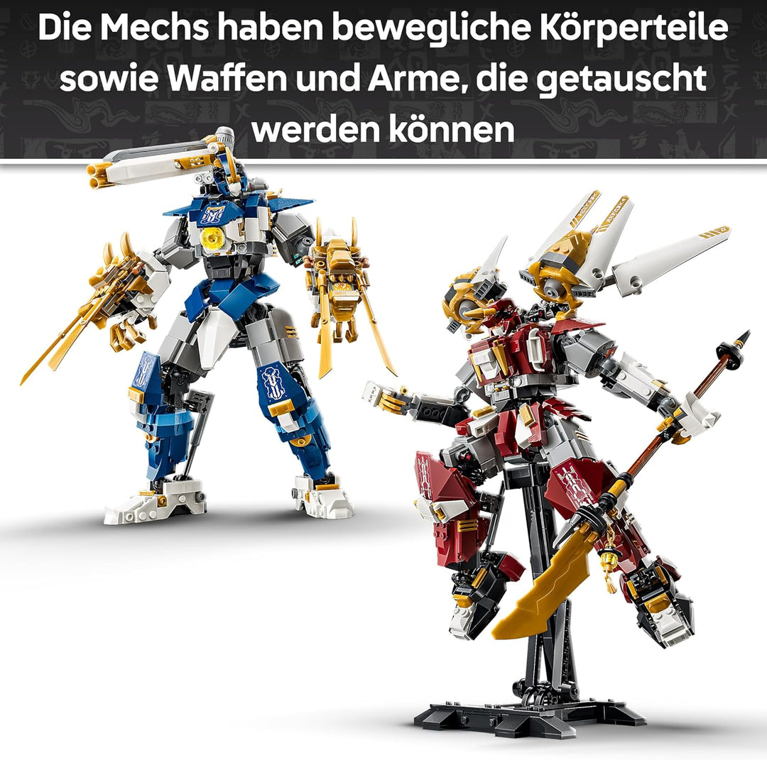 LEGO NINJAGO Die Zwillings-Titanmechs - Ninja Spielset mit 2 Actionfiguren & 3 Minifiguren inkl. Kai