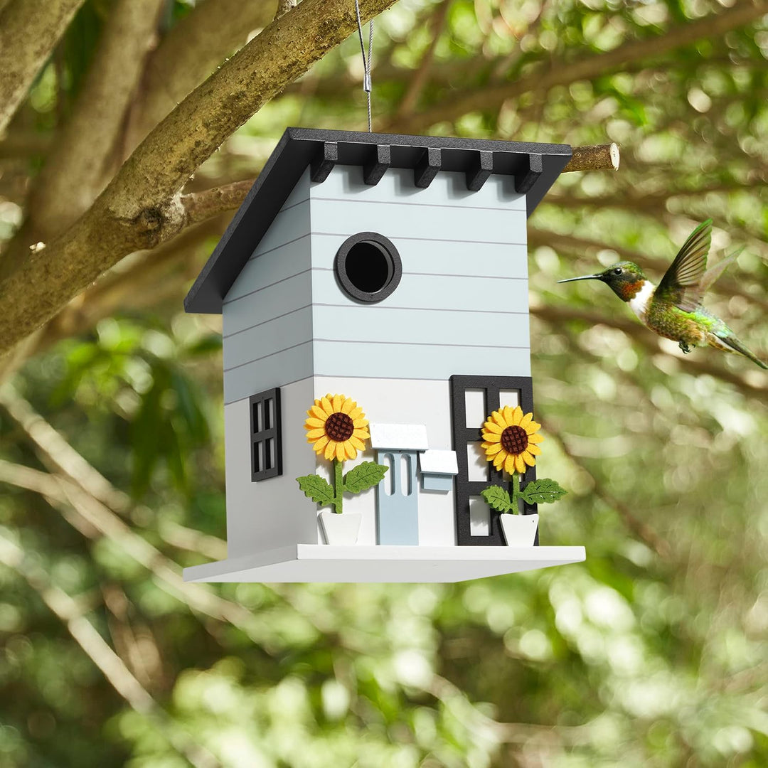 Deko Vogelhaus zum Aufhängen - Nistkasten im Landhausstil für kleine Vögel, dekoratives Vogelhäusche
