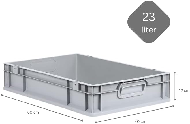 PROREGAL SuperSparSet 5x Eurobox NextGen Grip | HxBxT 12x40x60cm | 23 Liter | Griffe geschlossen | G