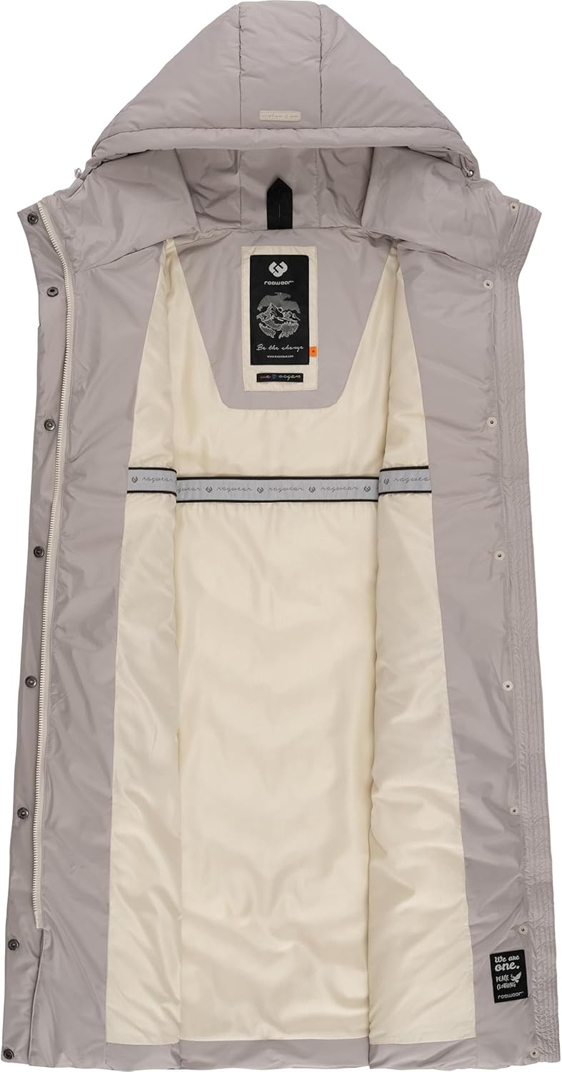 Ragwear Damen warme wasserdichte Winter Steppweste mit Kapuze Suminka Vest XS-6XL XS Bone, XS Bone