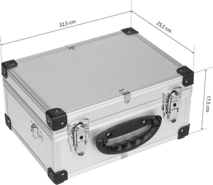 anndora Werkzeugkoffer 70106 Aluminium Rahmen Koffer - Werkzeugkiste 32,5 x 23,5 x 17,5 cm mit Neopr