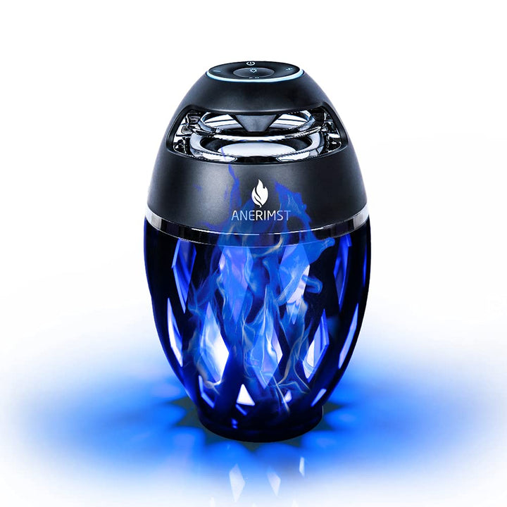 ANERIMST LED-Bluetooth-Lautsprecher, Blue Flame Ambience Lantern-Aussenlautsprecher mit Stereoklang,