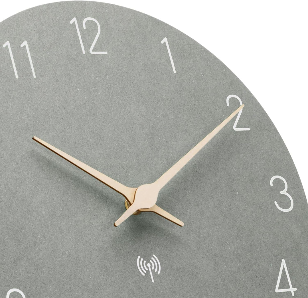 Funkuhr Wanduhr MDF Holz Wanduhr Ohne TickgeräUsche Lautlos 30cm Quarz Batterie Gross Einfach zu Les