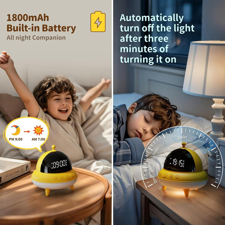 BEAVERLAB Wecker Kinder Mädchen, UFO Kinderwecker für mädchen kinder wecker, tageslichtwecker mit 7