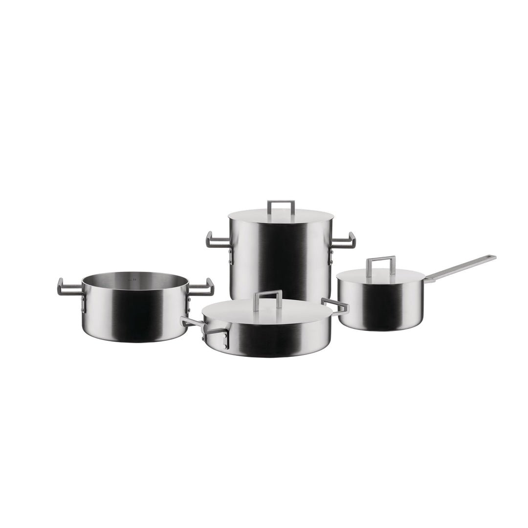 Alessi Convivio DC100S7 - Design Kochgeschirr-Set, Griffe aus Edelstahl 18/10 mit PVD-Beschichtung,