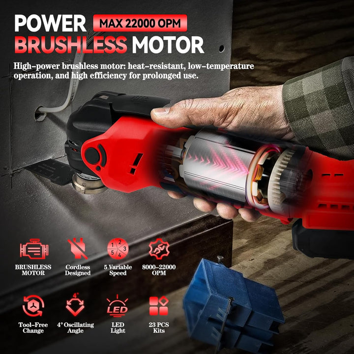 Kabellose oszillierende Multifunktionswerkzeuge kompatibel mit Milwaukee M18 18V Akku, 300 W bürsten