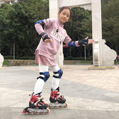 Knieschoner Kinder Schoner Inliner Protektoren: [6er Set] Schützer Inline Skates Kinder Knieschützer
