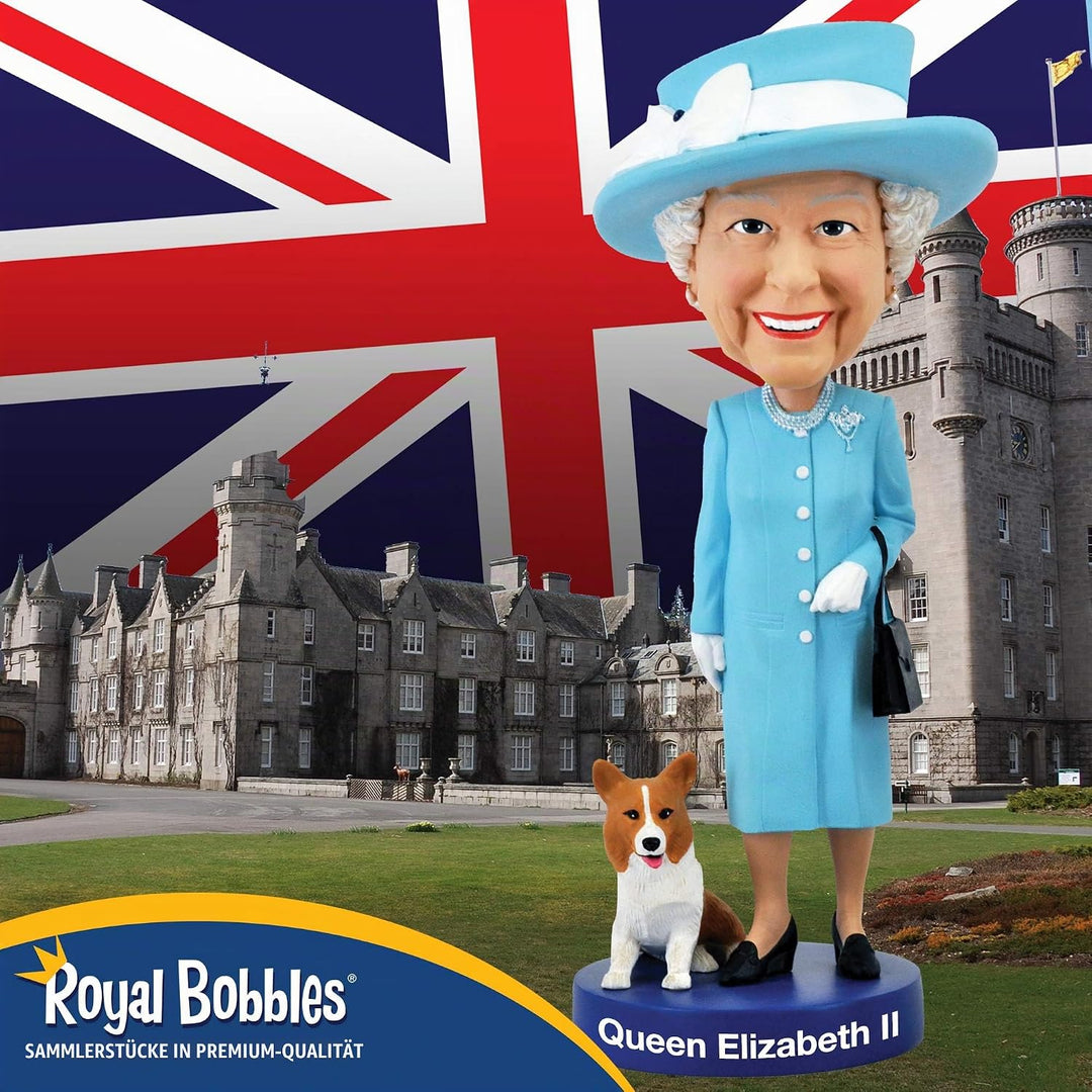 Royal Bobbles - Wackelkopffigur Queen Elizabeth II. - mit ihrem Corgi
