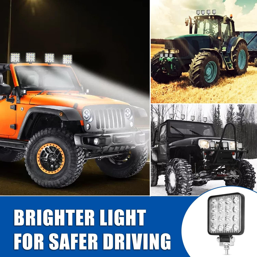 Kalienpie Led arbeitsscheinwerfer 12v Aluminium abs 48W 16 led 6500K 10.5 cm 4.21" arbeitsscheinwerf