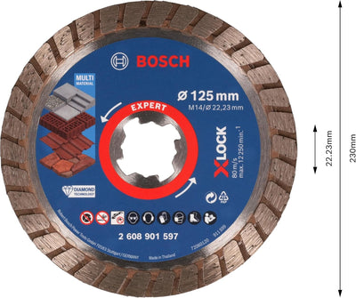 Bosch Accessories Bosch Professional 1x EXPERT MultiMaterial X-LOCK Turbo Diamanttrennscheiben (für