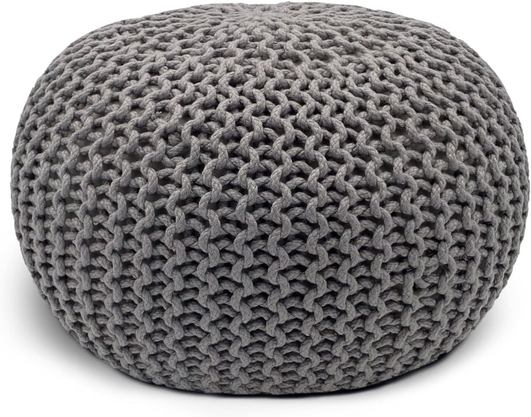 casamia Pouf Bodenkissen ø45 o. 55cm Sitzpouf Hocker nachhaltig f. innen u. aussen Farbe grau - Silb