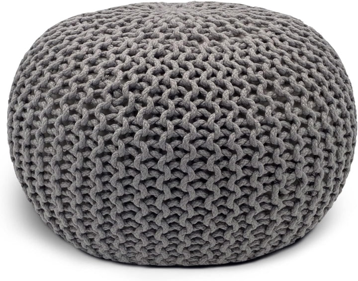 casamia Pouf Bodenkissen ø45 o. 55cm Sitzpouf Hocker nachhaltig f. innen u. aussen Farbe grau - Silb