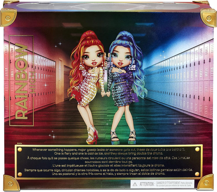 Rainbow High Special Edition Modepuppe - Twins LAUREL & HOLLY DE'VIOUS - 2 Puppen mit regenbogenfarb