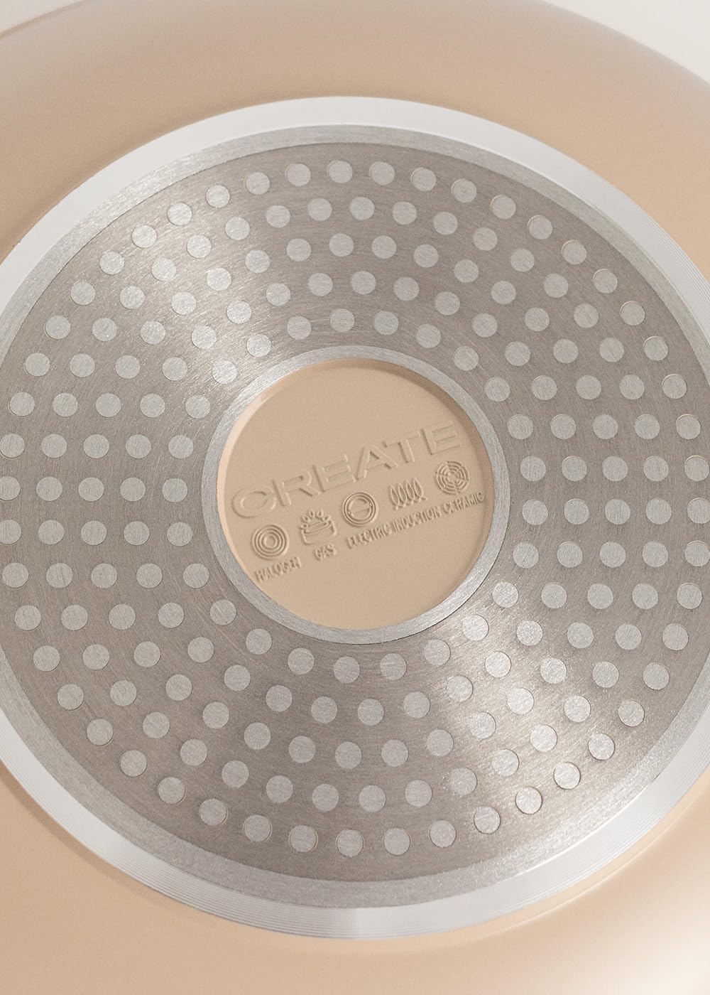 CREATE / WOK STUDIO/Wok aus Aluminiumguss mit Keramikbeschichtung Sand/Für alle Herdarten geeignet,