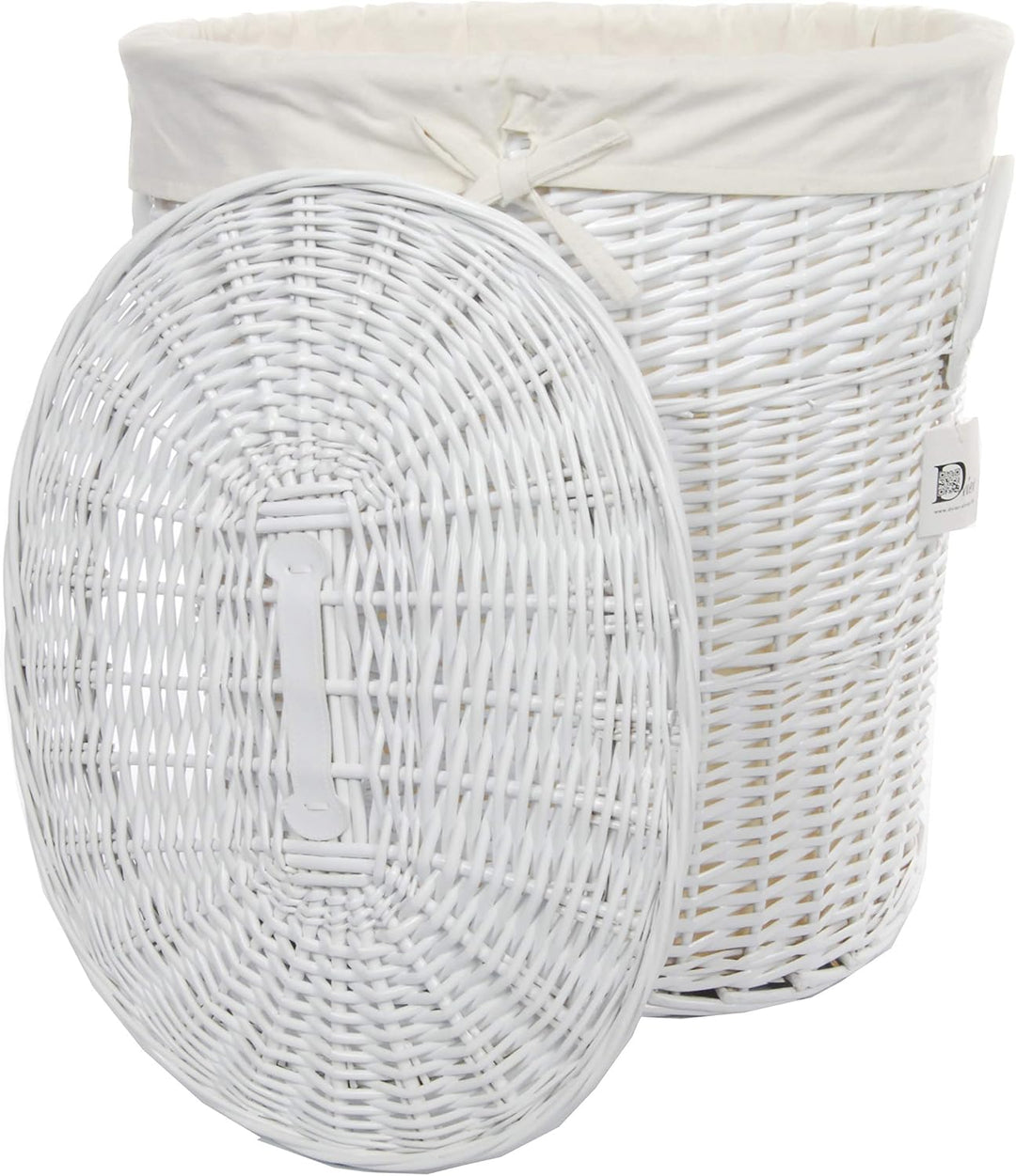 DVier Wäschekorb Laundry Weide weiss 55x42 H.62 08WOval-c