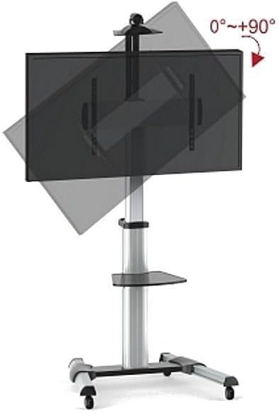 Techly Tv Cart Economy for 37-70 Black 37"-70" 2 mensole Silber, 37"-70" 2 mensole Silber