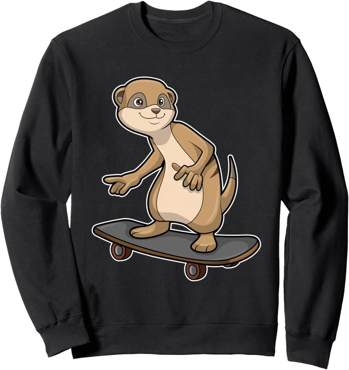 Erdmännchen Skater Skateboard Sport Sweatshirt