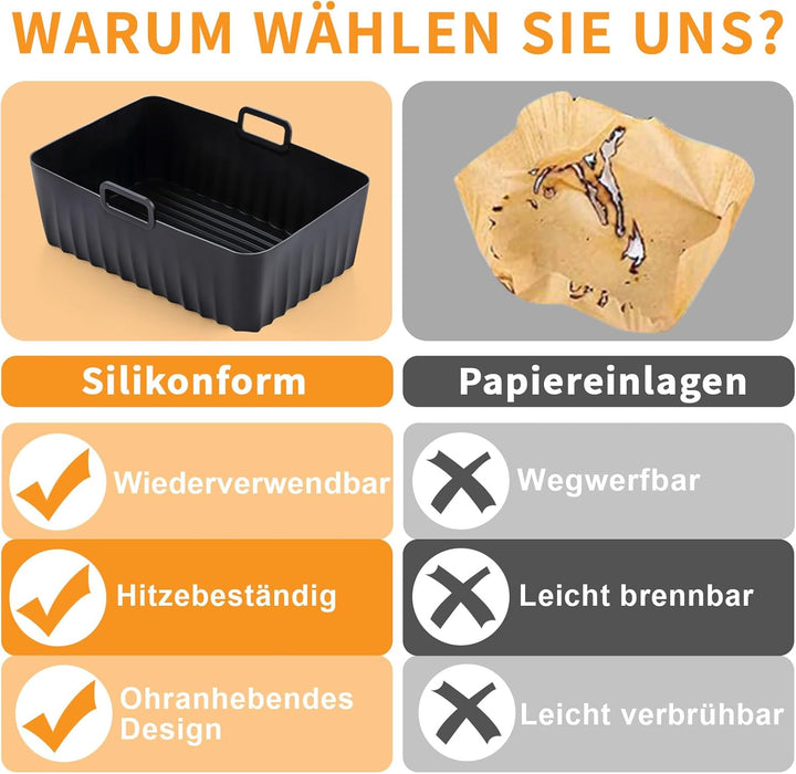 Airfryer Zubehör Set für Ninja Foodi AF300EU AF400EU, Hunnycook 10Pcs Airfryer Zubehör für 7.6L-9.5L