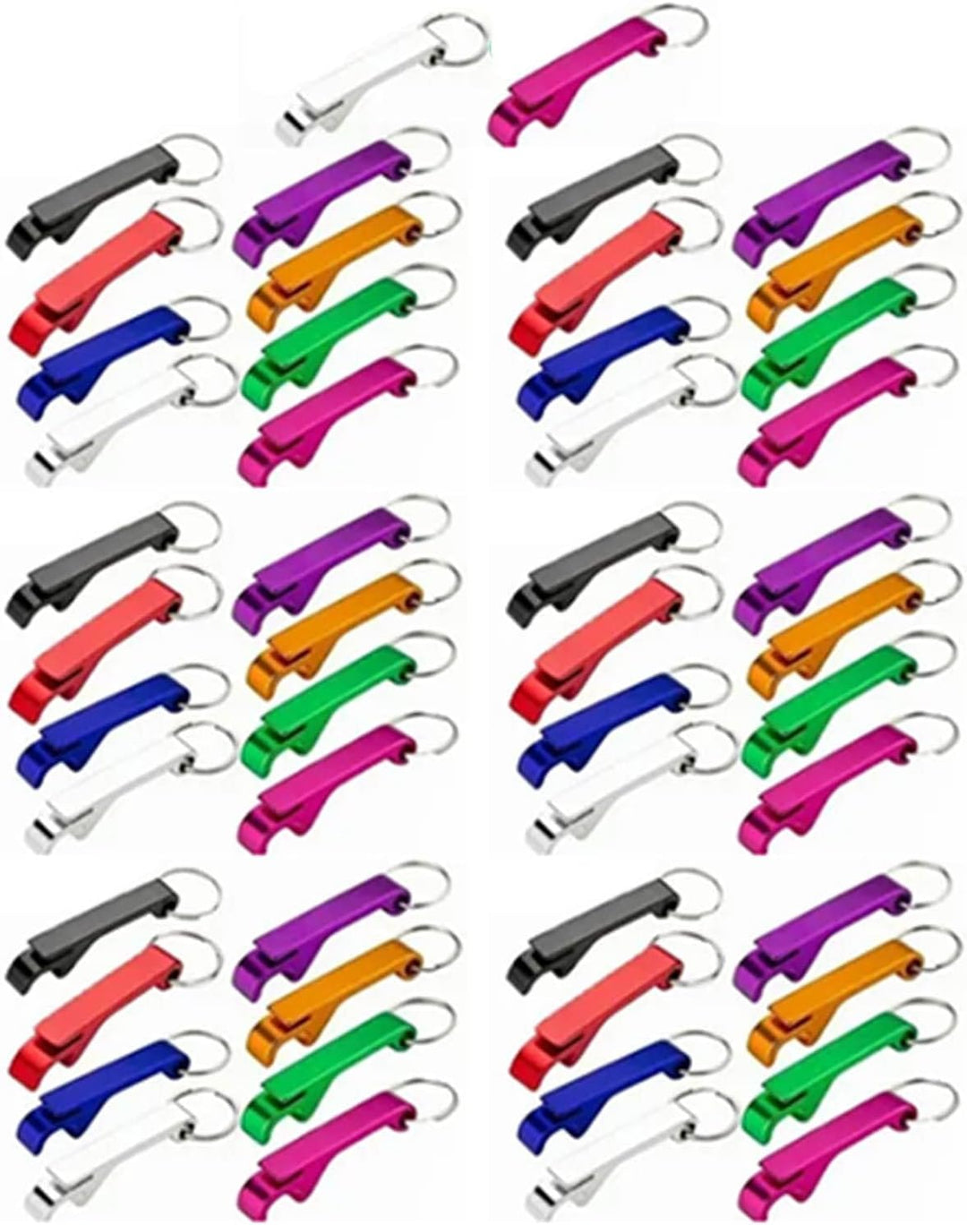 50 stücke Schlüsselanhänger Flaschenöffner Aluminiumlegierung Mini Tasche Bier Getränkeöffner Bunte