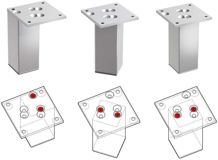 sossai® Exklusiv - Aluminium Möbelfüsse | E4MF-N | 4er Set | Höhe: 60mm | Farbe: Aluminium 4 Stück,