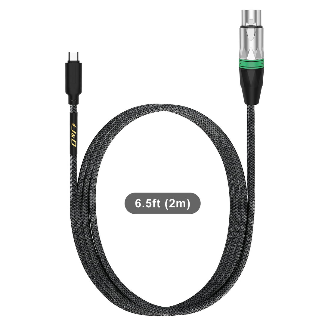 J&D USB C auf XLR Mikrofon-Audiokabel für Tonaufnahmen, Dynamisches Mikrofon, Geflochtenes USB C auf