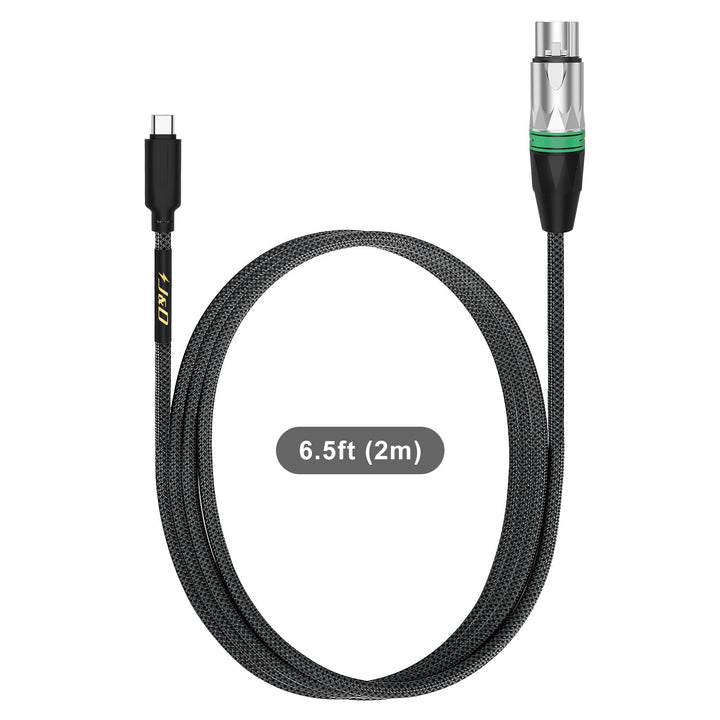J&D USB C auf XLR Mikrofon-Audiokabel für Tonaufnahmen, Dynamisches Mikrofon, Geflochtenes USB C auf
