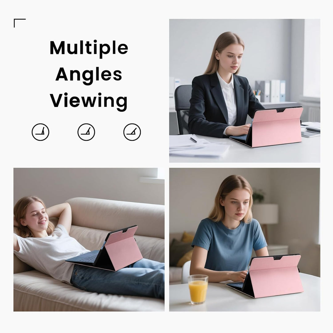 Omnpak Hülle für Surface Pro 9 Tablet, Business-Hülle mit Stifthalter, Einstellbarer Multi-Betrachtu