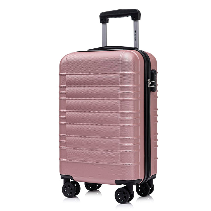 Koffer Suitcase M Roségold, Trolley Reisekoffer, Kabinenkoffer Rollkoffer Handgepäck mit 4 Rollen 36