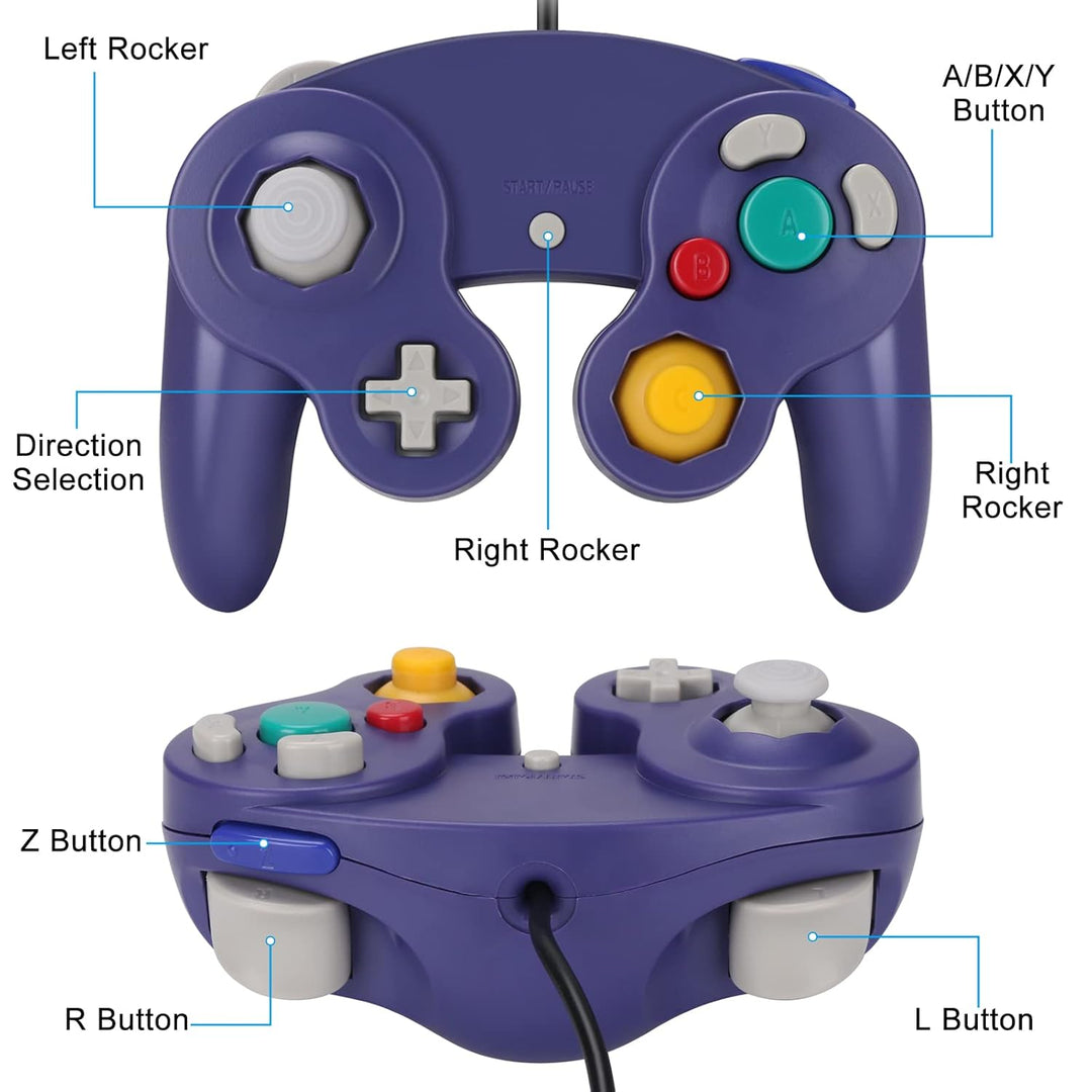 Yideng Gamecube Controller, 2er-Pack Classic Wired Gamecube-Controller Vibration Gamepad, Kompatibel