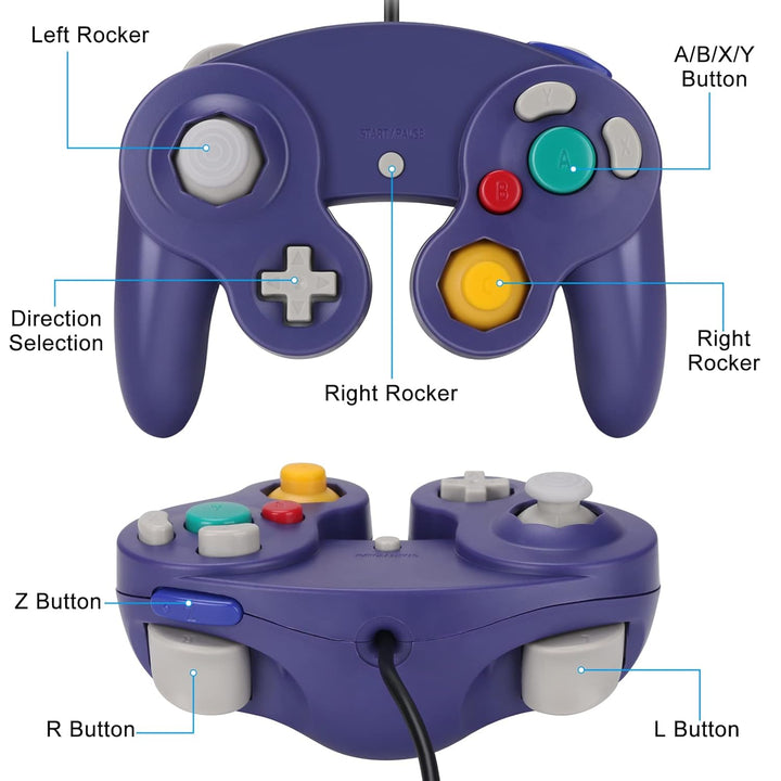 Yideng Gamecube Controller, 2er-Pack Classic Wired Gamecube-Controller Vibration Gamepad, Kompatibel