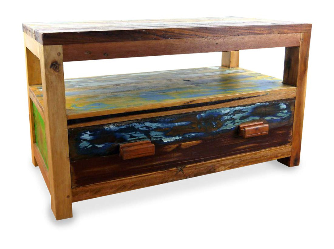livasia Java Sideboard aus Teakholz | TV-Bank aus Massivholz | Phonoschrank/HiFi-Möbel der Marke Asi