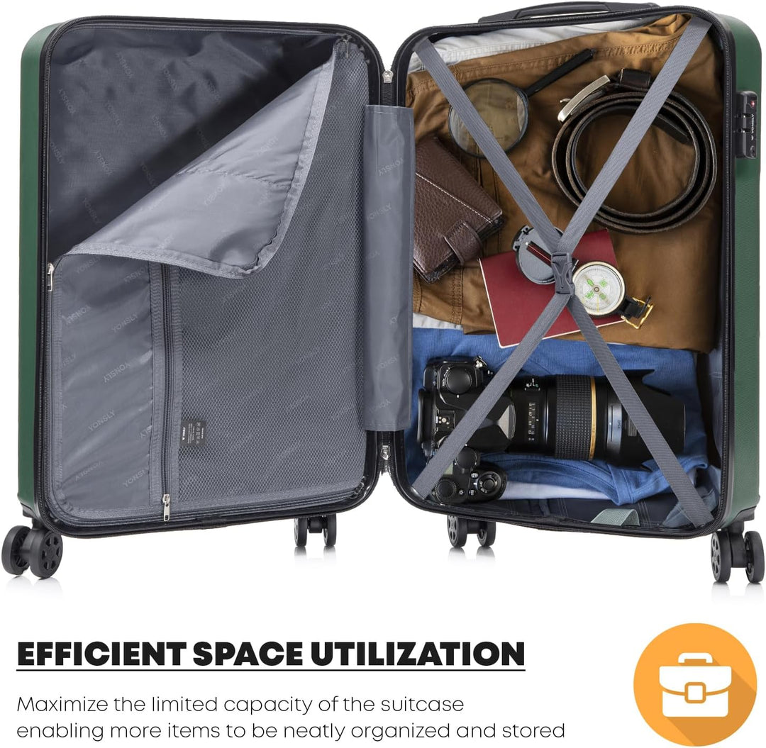 Premium Reisekoffer TSA-Schloss,YKK-Reissverschluss Hartschalen-Koffer Trolley Kabinenkoffer Rollkof