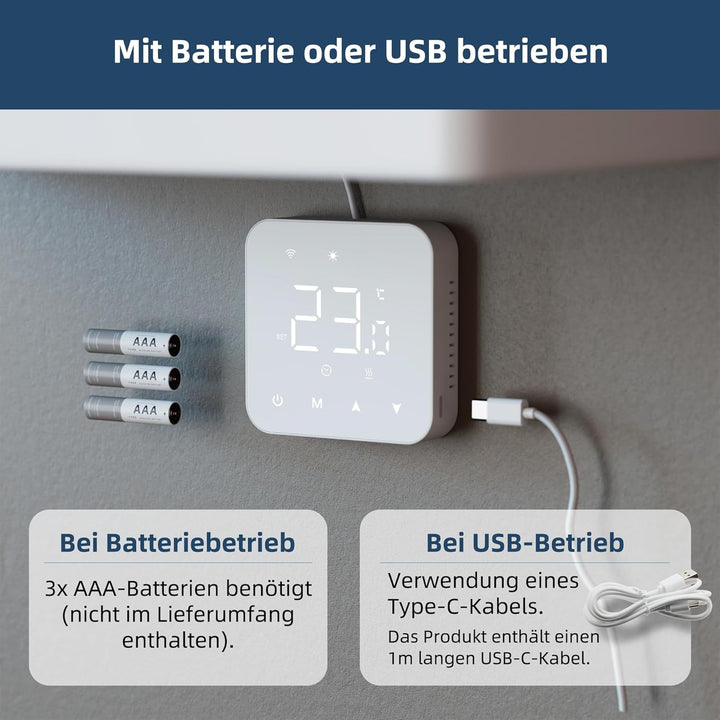 Beok WiFi Thermostat Für Gaskessel, Tuya Smart Raumthermostat Thermostate Heizung Digital LCD-Anzeig