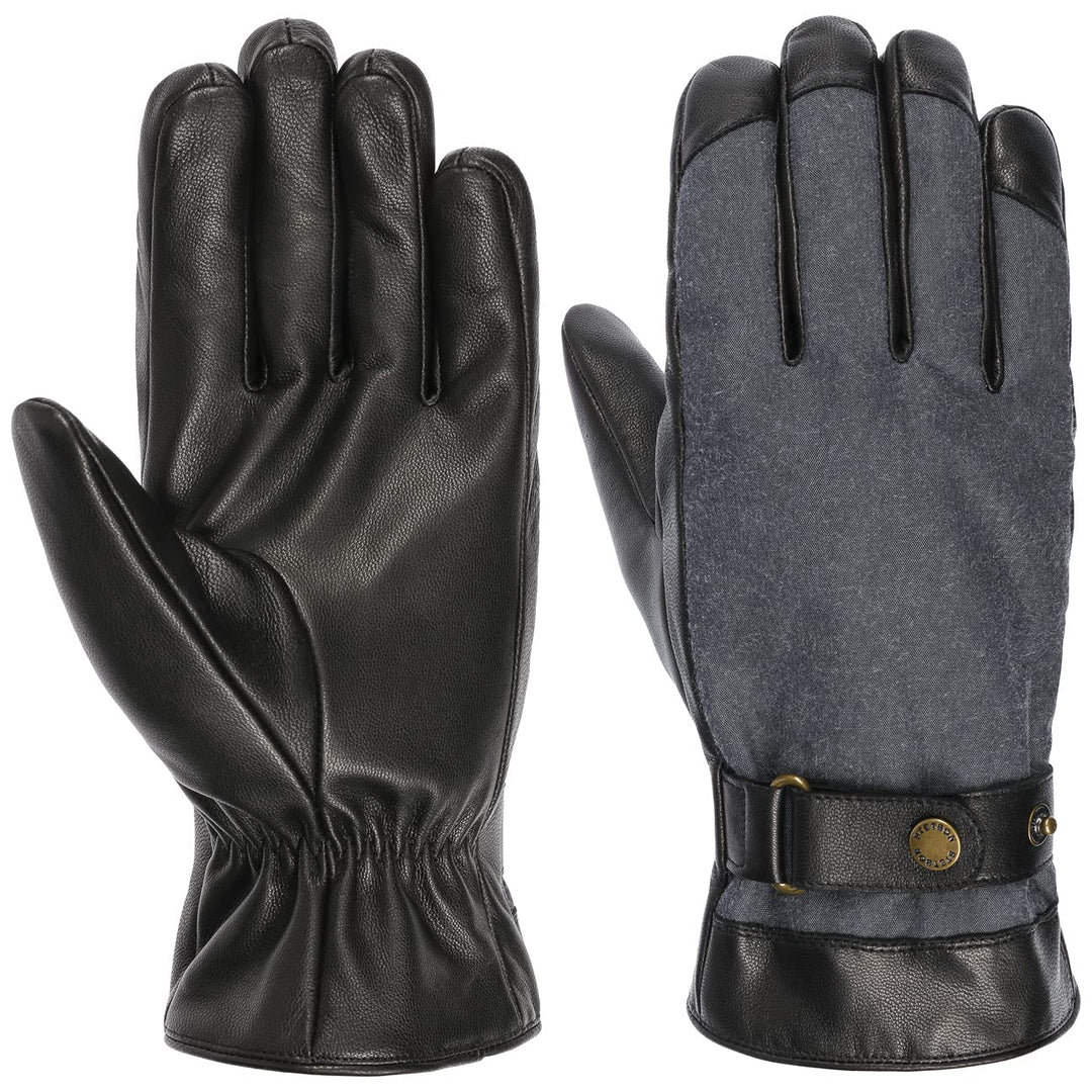 Stetson Nappa Waxed Cotton Lederhandschuhe Herren - Handgefertigt - Handinnenfläche aus 100% Nappale