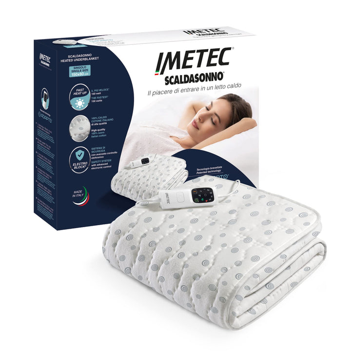 Imetec Scaldasonno Adapto, Einzelwärmeunterbett, 150x80 cm, niedriger Verbrauch, patentierte Technol