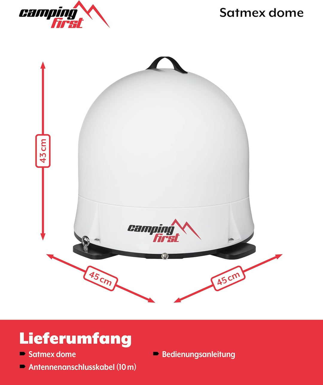 Satmex Dome – Vollautomatische Sat-Antenne (Für den mobilen Einsatz, selbstständige Ausrichtung auf