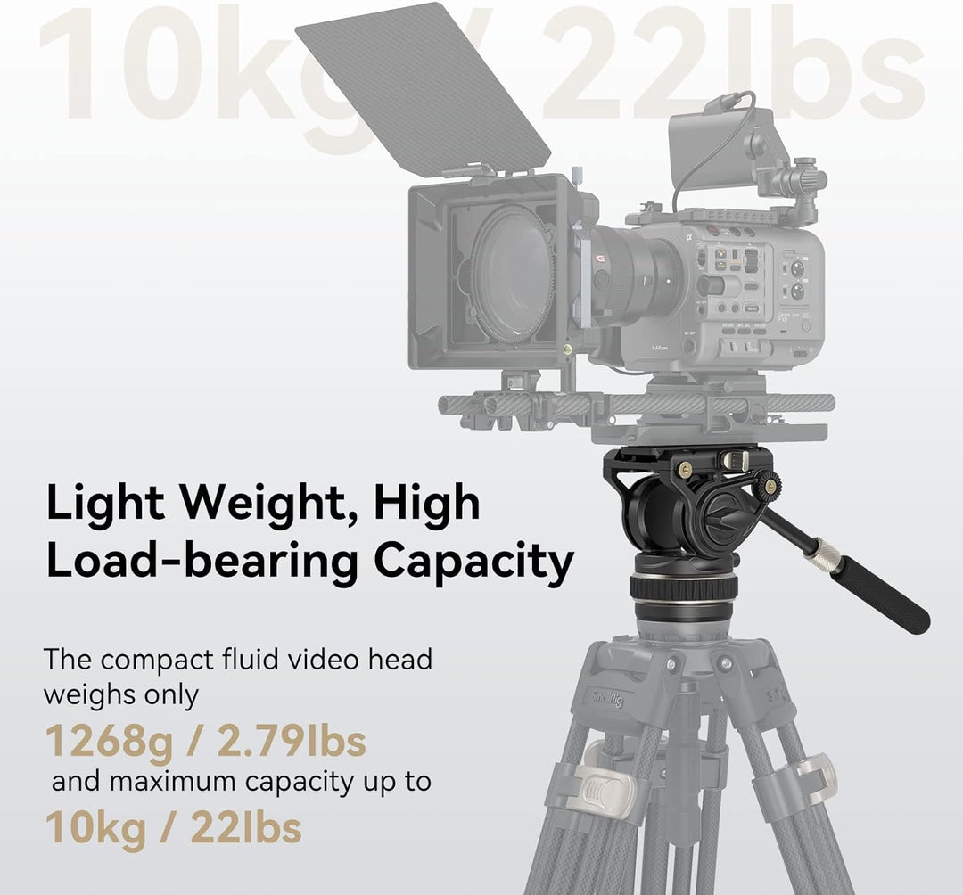 SmallRig Stativ Fluid Videokopf, mit Schnellwechselplatte für Manfrotto und für DJI RS 2 / RS 3 / RS