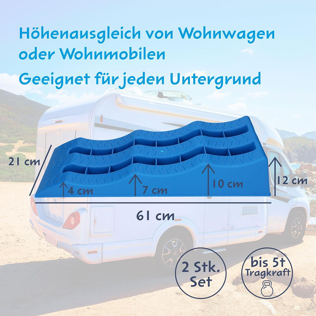 CARTREND 10192 Caravan Ausgleichskeil Auffahrkeil Bremskeil Ausgleichsrampe für Rad, Van, Wohnmobile