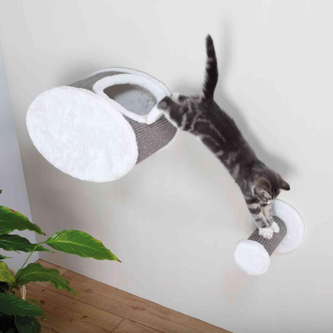 Trixie 49921 Kuschelhöhle zur Wandmontage, 42 × 29 × 28 cm, weiss/grau