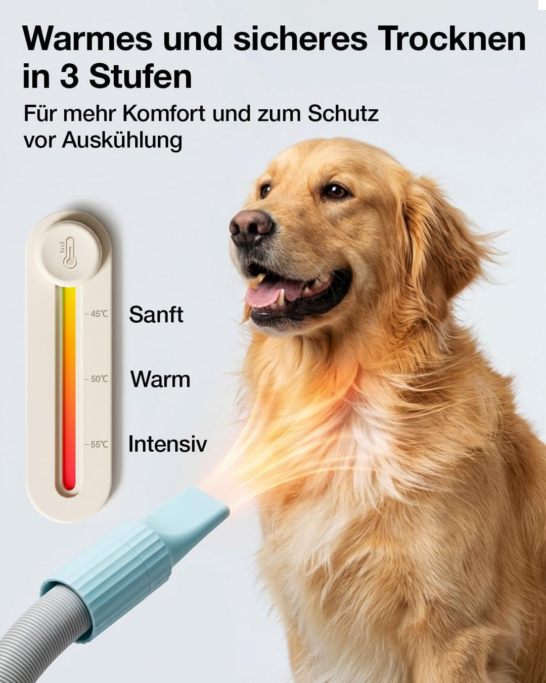 Hundeschermaschine mit Staubsauger, 7-in-1 Tierpflege Set mit 11000 Pa Saugkraft, Leise Fellpflegege