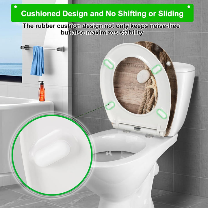 Premium WC-Sitz Toilettensitz mit Absenkautomatik, YOTOREE Toilettendeckel, O Form Duroplast Klodeck