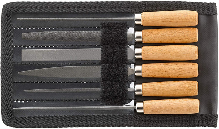 STAHLWILLE 12800 Schlüsselfeilen Set 6-tlg. l Basis-Set für Metallbearbeitung l in robuster Textilta