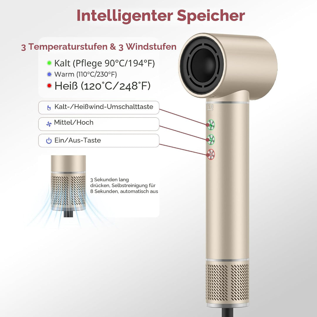 Air Styler 7 in 1 Hair Styler Airbrush Haarstyler mit 110000 U/Min Haartrockner 1300W High Speed Föh